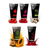 Набор из 5 съедобных лубрикантов JUJU (клубника, малина, тропические фрукты, вишня, кокос) - JuJu - купить с доставкой в Нальчике