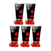 Набор из 5 съедобных лубрикантов JUJU со вкусом клубники - JuJu - купить с доставкой в Нальчике