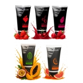 Набор из 5 съедобных лубрикантов JUJU (клубника, малина, тропические фрукты, вишня, грейпфрут) - JuJu - купить с доставкой в Нальчике