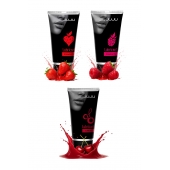 Набор из 3 съедобных лубрикантов JUJU (клубника, малина, вишня) - JuJu - купить с доставкой в Нальчике