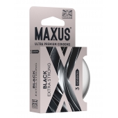 Черные утолщенные презервативы MAXUS Extra Strong с железным кейсом - 3 шт. - Maxus - купить с доставкой в Нальчике