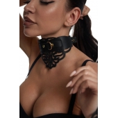 Фигурный чокер с узорами и золотистой фурнитурой - Crazy Handmade - купить с доставкой в Нальчике Фигурный чокер с узорами и золотистой фурнитурой - Crazy Handmade - купить с доставкой в Нальчике