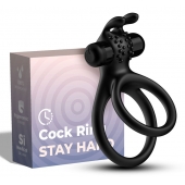 Черное эрекционное виброкольцо с подхватом мошонки Stay Hard - Boys of Toys - в Нальчике купить с доставкой