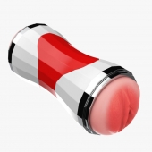 Двусторонний мастурбатор в колбе Power Grip Cup - вагина и ротик - Boys of Toys - в Нальчике купить с доставкой Двусторонний мастурбатор в колбе Power Grip Cup - вагина и ротик - Boys of Toys - в Нальчике купить с доставкой