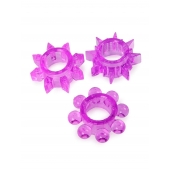 Набор из 3 лиловых эрекционных колец различной формы - Erowoman-Eroman - в Нальчике купить с доставкой