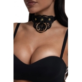 Черный чокер с клепками и золотистой фурнитурой - Crazy Handmade - купить с доставкой в Нальчике Черный чокер с клепками и золотистой фурнитурой - Crazy Handmade - купить с доставкой в Нальчике