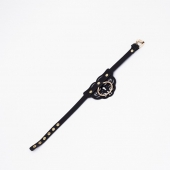 Черный чокер с клепками и золотистой фурнитурой - Crazy Handmade - купить с доставкой в Нальчике Черный чокер с клепками и золотистой фурнитурой - Crazy Handmade - купить с доставкой в Нальчике