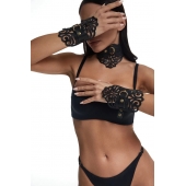 Фигурный набор для БДСМ-игр с узорами и золотистой фурнитурой - Crazy Handmade - купить с доставкой в Нальчике