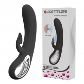 Черный вибратор-кролик Romance Massage - 24 см. - Baile купить в Нальчике с доставкой в Orgasmix.ru Черный вибратор-кролик Romance Massage - 24 см. - Baile