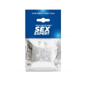 Прозрачное эластичное эрекционное кольцо с 6 шариками - Sex Expert - в Нальчике купить с доставкой