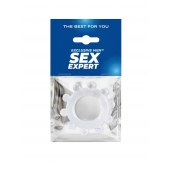 Прозрачное эрекционное кольцо со стимулирующими шариками - Sex Expert - в Нальчике купить с доставкой
