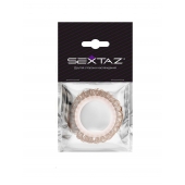 Эрекционное кольцо с бежевыми «ресничками» - Sextaz - в Нальчике купить с доставкой