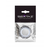 Эластичное эрекционное колечко с черными «ресничками» - Sextaz - в Нальчике купить с доставкой