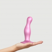 Розовая насадка Strap-On-Me Dildo Plug Curvy size M - Strap-on-me - купить с доставкой в Нальчике