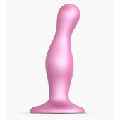 Розовая насадка Strap-On-Me Dildo Plug Curvy size M - Strap-on-me - купить с доставкой в Нальчике