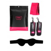 Черно-розовый эротический набор: маска, наручники и повязка - Erokay - купить с доставкой в Нальчике