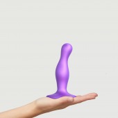 Фиолетовая насадка Strap-On-Me Dildo Plug Curvy size S - Strap-on-me - купить с доставкой в Нальчике