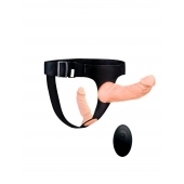 Женский страпон с 2 насадками, вибрацией и пультом ДУ - Erowoman-Eroman - купить с доставкой в Нальчике