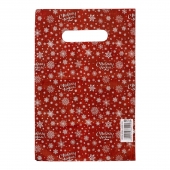 Красный подарочный новогодний пакет с вырубной ручкой (20х30 см) - Сима-Ленд - купить с доставкой в Нальчике