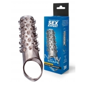 Дымчатая насадка на пенис с шипами и выпуклостями - 12 см. - Sex Expert - в Нальчике купить с доставкой