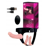 Женский страпон с 3 насадками и вибрацией - Erowoman-Eroman - купить с доставкой в Нальчике