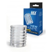 Прозрачная сквозная насадка на пенис с ребрышками - Sex Expert - в Нальчике купить с доставкой