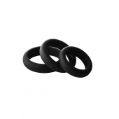 Набор из 3 черных эрекционных колец Smooth Silicone Cockring Pack - Dream Toys - в Нальчике купить с доставкой