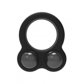 Черное эрекционное кольцо с утяжелителями Cockring Dual Weight - Dream Toys - в Нальчике купить с доставкой