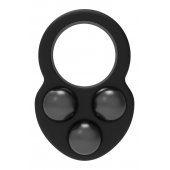 Черное эрекционное кольцо с утяжелителями - Dream Toys - в Нальчике купить с доставкой