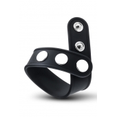 Черное эрекционное кольцо на кнопках - Blush Novelties - в Нальчике купить с доставкой