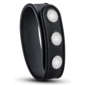 Черное эрекционное кольцо на кнопках - Blush Novelties - в Нальчике купить с доставкой