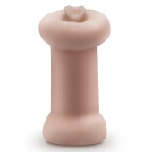 Телесный люминесцентный двусторонний мастурбатор Tasha - Blush Novelties - в Нальчике купить с доставкой