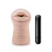 Телесный мастурбатор-ротик Nicole Vibrating Masturbator - Blush Novelties - в Нальчике купить с доставкой