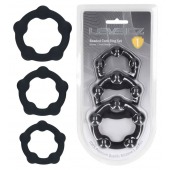 Набор из 3 эрекционных колец Beaded Silicone Cockring Set - Shots Media BV - в Нальчике купить с доставкой