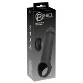 Черная вибронасадка для пениса с хомутом для мошонки и пультом ДУ Remote Controlled Penis Extension - Orion - в Нальчике купить с доставкой