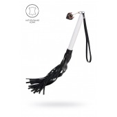 Плеть с белой рукоятью и чёрными хлыстами - 50 см. - Pecado - купить с доставкой в Нальчике