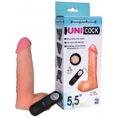Фаллическая насадка Харнесс UNICOCK 5,5  с вибрацией - 17 см. - LOVETOY (А-Полимер) - купить с доставкой в Нальчике