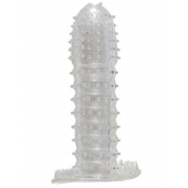 Гелевая прозрачная насадка c шипами - 12 см. - Toyfa Basic - в Нальчике купить с доставкой