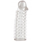 Прозрачная насадка на половой член с закрытой головкой и шипами - 12,5 см. - Toyfa Basic - в Нальчике купить с доставкой