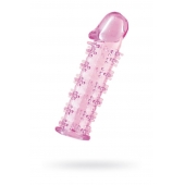 Гелевая розовая насадка на фаллос с шипами - 12 см. - Toyfa Basic - в Нальчике купить с доставкой