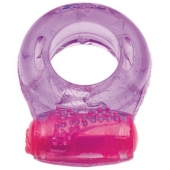 Фиолетовое эрекционное кольцо с виброэлементом в верхней части - Toyfa Basic - в Нальчике купить с доставкой