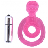 Розовая вибронасадка со стимулятор клитора   Язычок - Toyfa Basic - в Нальчике купить с доставкой