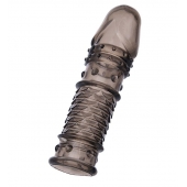 Дымчатая закрытая насадка ToyFa XLover с чешуйками и пупырышками - 13,5 см. - ToyFa - в Нальчике купить с доставкой