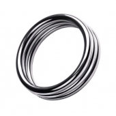 Металлическое эрекционное кольцо с рёбрышками размера L - ToyFa - в Нальчике купить с доставкой