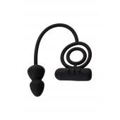 Чёрное эрекционное кольцо с вибропулькой и анальным хвостом - Erotist Adult Toys - в Нальчике купить с доставкой