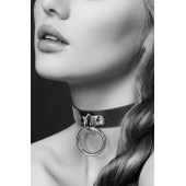 Узенький ошейник из полиуретана с кольцом - Bijoux Pour Toi - купить с доставкой в Нальчике