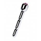 Серебристый уретральный плаг со стразом - 7 см. - ToyFa - купить с доставкой в Нальчике