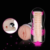 Мастурбатор-вагина Sex In A Can Vibra Vagina Tunnel - Lovetoy - в Нальчике купить с доставкой