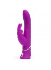 Лиловый вибратор-кролик Curve Rechargeable Rabbit Vibrator - 25,4 см. - Happy Rabbit