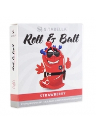 Стимулирующий презерватив-насадка Roll   Ball Strawberry - Sitabella - купить с доставкой в Нальчике